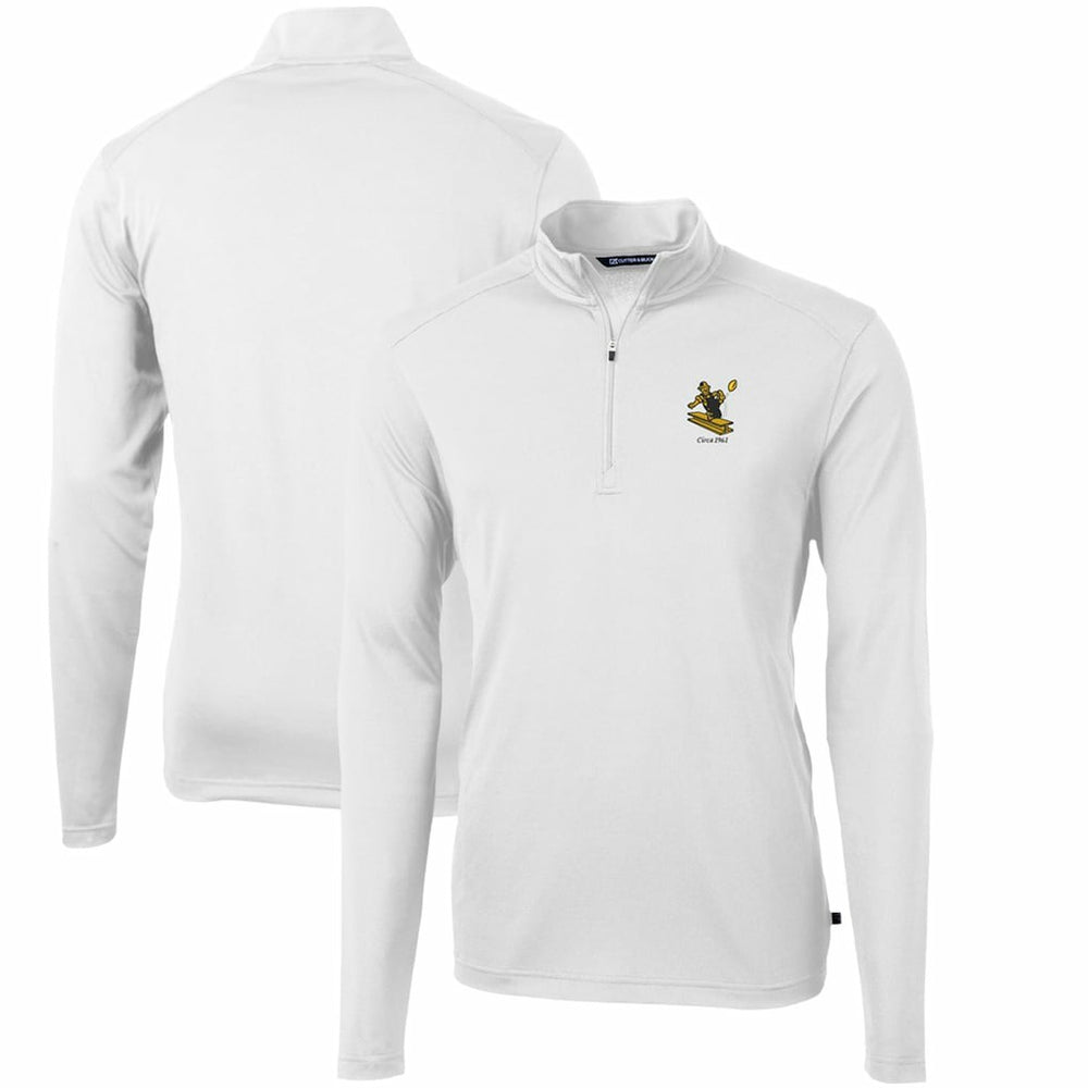 Cutter & Buck Throwback Logo Virtue Eco Pique Recycled Quarter-Zip Pullover Top - Pittsburgh Steelers