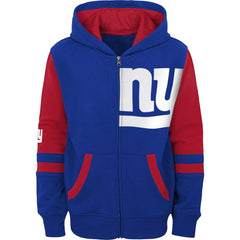 Preschool Stadium Color Block Full-Zip Hoodie - New York Giants