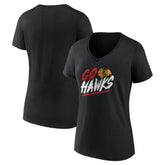NHL Black Chicago Blackhawks Women's Proclamation V-Neck T-Shirt