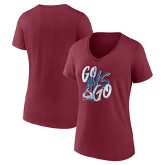 NHL Burgundy Colorado Avalanche Women's Proclamation V-Neck T-Shirt