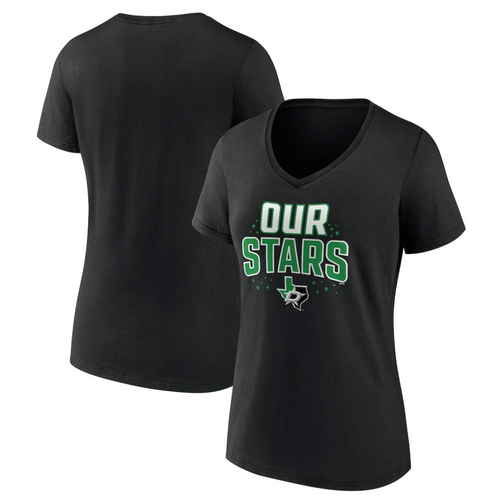 NHL Black Dallas Stars Women's Proclamation V-Neck T-Shirt