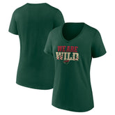 NHL Green Minnesota Wild Women's Proclamation V-Neck T-Shirt