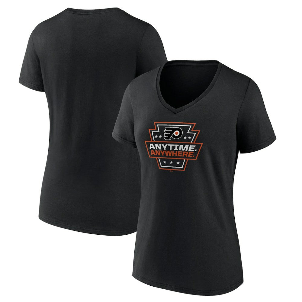 NHL Black Philadelphia Flyers Women's Proclamation V-Neck T-Shirt