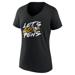 NHL Black Pittsburgh Penguins Women's Proclamation V-Neck T-Shirt
