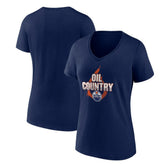 NHL Navy Edmonton Oilers Women's Represent V-Neck T-Shirt