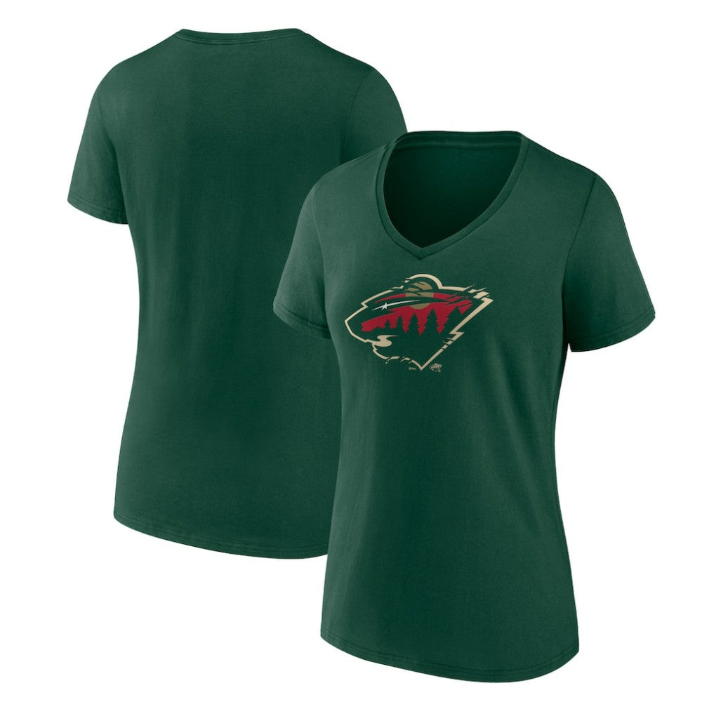 NHL Green Minnesota Wild Women's Represent V-Neck T-Shirt