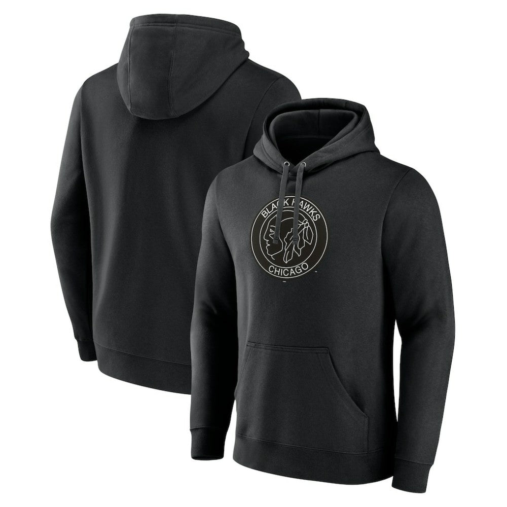 NHL Black Chicago Blackhawks Alternate Logo Pullover Hoodie