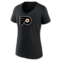 NHL Black Philadelphia Flyers Women's Alternate Logo V-Neck T-Shirt