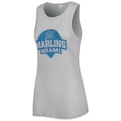 MLB Miami Marlins Soft as a Grape Women's Tri-Blend Tank Top
