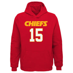 Patrick Mahomes Youth Mainliner Player Name & Number Pullover Hoodie - Kansas City Chiefs