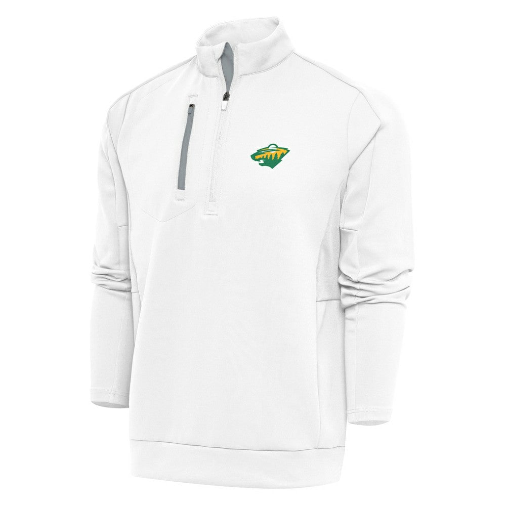NHL White Minnesota Wild Antigua Special Edition 2.0 Generation Quarter-Zip Pullover Top