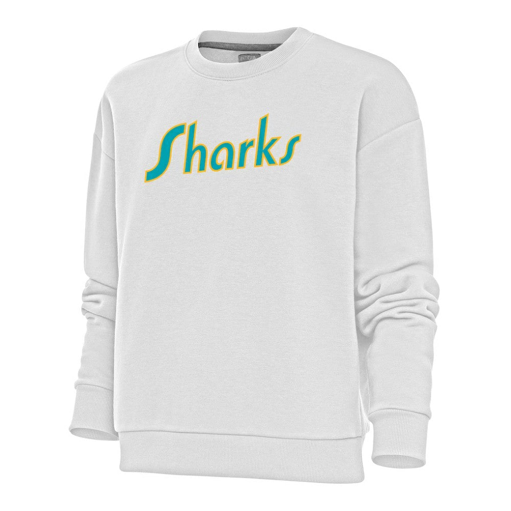 NHL White San Jose Sharks Antigua Women's Special Edition 2.0 Victory Crewneck Pullover Sweatshirt