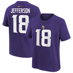 Justin Jefferson Youth Player Name & Number T-Shirt - Minnesota Vikings