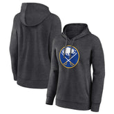 NHL Charcoal Buffalo Sabres Women's Primary Logo Pullover Hoodie