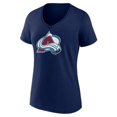 NHL Navy Colorado Avalanche Women's Team Primary Logo V-Neck T-Shirt