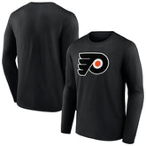 NHL Black Philadelphia Flyers Primary Logo Team Long Sleeve T-Shirt