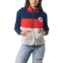 MLB Boston Red Sox The Wild Collective Women's Color Block Half-Zip Jacket