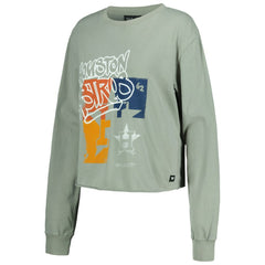 MLB Houston Astros The Wild Collective Women's Cropped Long Sleeve T-Shirt