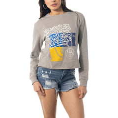 MLB Milwaukee Brewers The Wild Collective Women's Cropped Long Sleeve T-Shirt