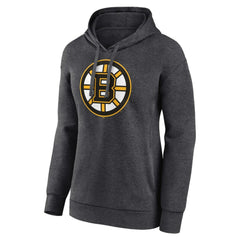 NHL Charcoal Boston Bruins Women's Primary Logo Pullover Hoodie