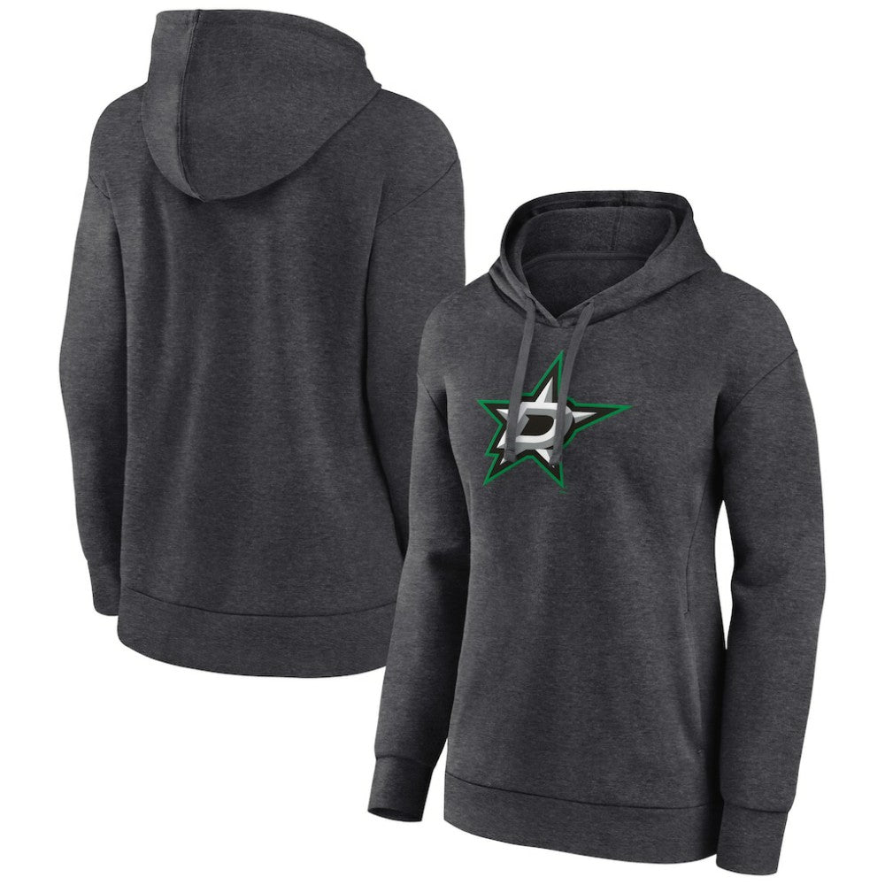 NHL Charcoal Dallas Stars Women's Primary Logo Pullover Hoodie