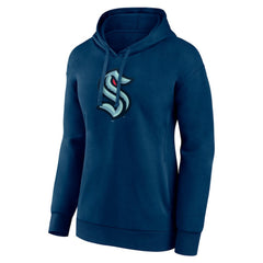 NHL Deep Sea Blue Seattle Kraken Women's Primary Logo Pullover Hoodie