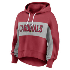 Women's Filled Stat Sheet Lighweight Modest Crop Hoodie - Arizona Cardinals