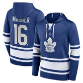 NHL Blue Mitch Marner Toronto Maple Leafs Fanatics Name & Number Lace-Up Pullover Hoodie