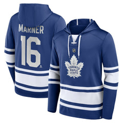 NHL Blue Mitch Marner Toronto Maple Leafs Fanatics Name & Number Lace-Up Pullover Hoodie