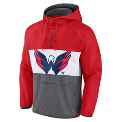 NHL Red Washington Capitals Fanatics Flagrant Foul Anorak Raglan Half-Zip Hoodie Jacket