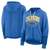 Women's Lightewight Modest Crop Lounge Helmet Arch Pullover Hoodie - Los Angeles Chargers