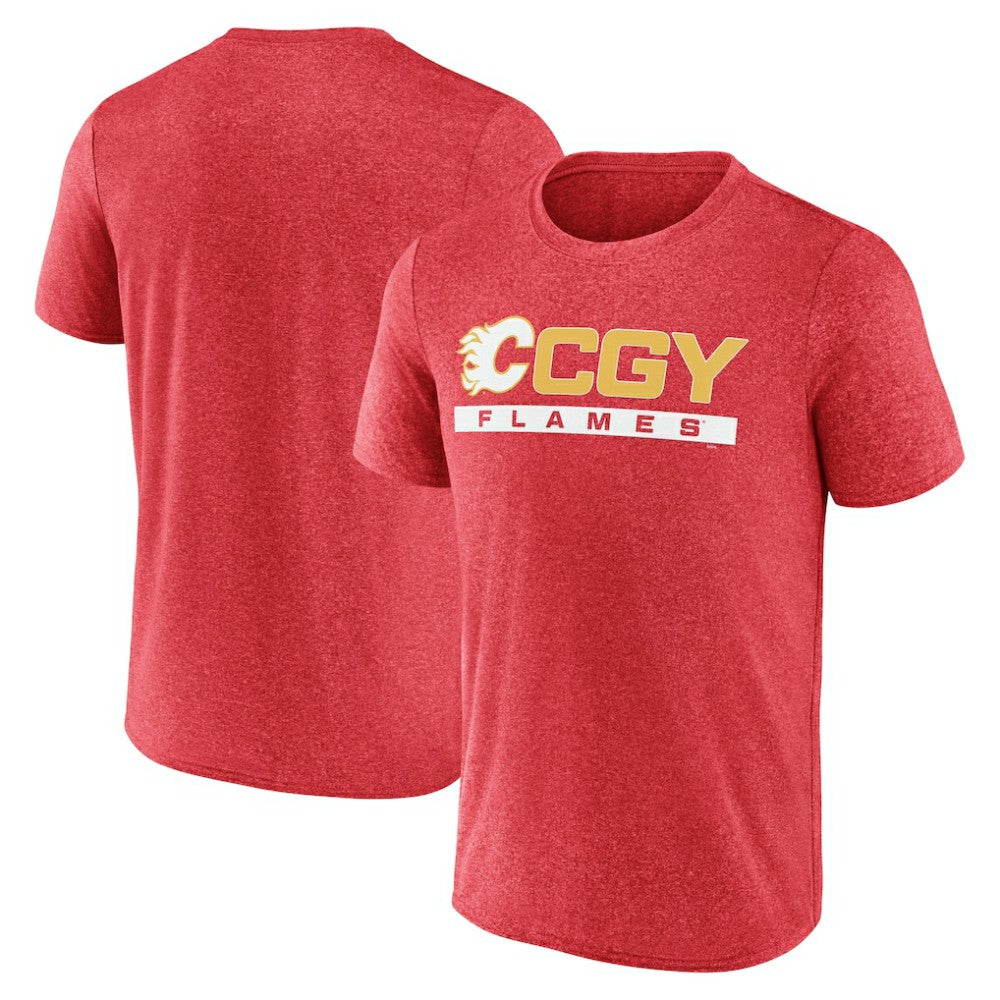 NHL Heather Red Calgary Flames Fanatics Playmaker T-Shirt