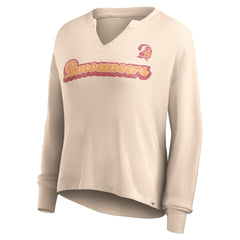 Women's Go For It Notch Neck Waffle Knit Lightweight Long Sleeve T-Shirt - Tampa Bay Buccaneers