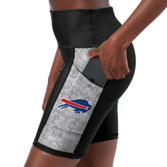 Certo Women's High Waist Logo Two-Pocket Biker Shorts - Buffalo Bills