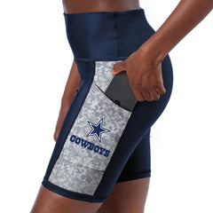 Certo Women's High Waist Logo Two-Pocket Biker Shorts - Dallas Cowboys