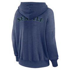 NHL Navy Seattle Kraken Fanatics Women's Breakout Lace-Up Pullover Hoodie