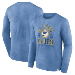 NHL Heather Blue St. Louis Blues Fanatics Keep The Zone Long Sleeve T-Shirt