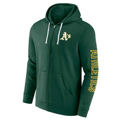 MLB Athletics Fanatics Offensive Line Up Lightweight Full-Zip Hoodie