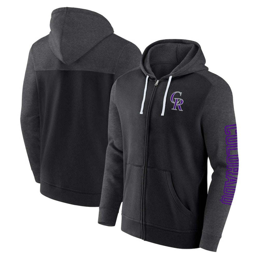 MLB Colorado Rockies Fanatics Offensive Line Up Lightweight Full-Zip Hoodie