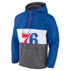 NBA Philadelphia 76ers Anorak Flagrant Foul Color-Block Raglan Hoodie Half-Zip Jacket