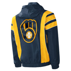 MLB Milwaukee Brewers Starter Impact Hoodie Half-Zip Jacket