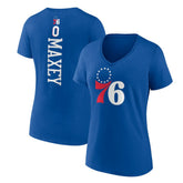NBA Tyrese Maxey Philadelphia 76ers Women's Playmaker Team Name & Number V-Neck T-Shirt