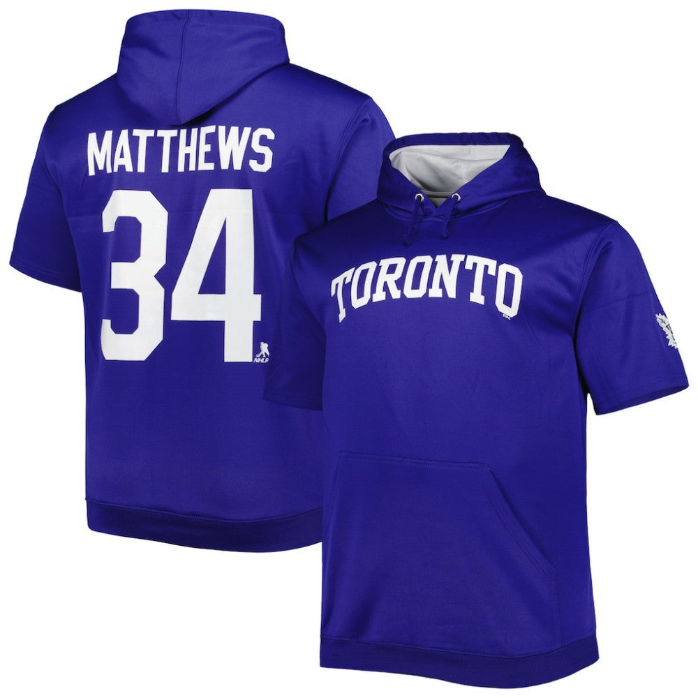 NHL Blue Auston Matthews Toronto Maple Leafs Fanatics Big & Tall Name & Number Pullover Hoodie