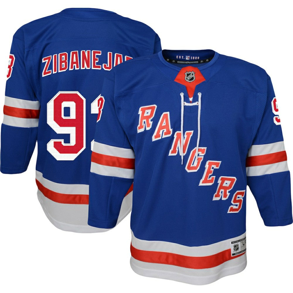 NHL Blue Mika Zibanejad New York Rangers Youth Home Premier Player Jersey