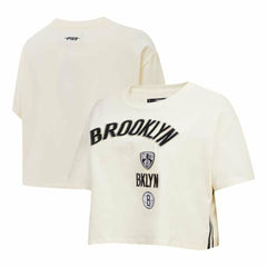 NBA Brooklyn Nets Pro Standard Women's Retro Classic Cropped Boxy T-Shirt