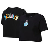 NBA Brooklyn Nets Pro Standard Women's Washed Neon Cropped Boxy T-Shirt