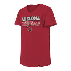 Girls Youth Reverse Sequin V-Neck T-Shirt - Arizona Cardinals