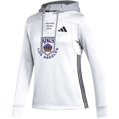 NHL White Los Angeles Kings adidas Women's Refresh Skate Lace AEROREADY Pullover Hoodie