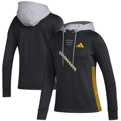 NHL Black Pittsburgh Penguins adidas Women's Refresh Skate Lace AEROREADY Pullover Hoodie