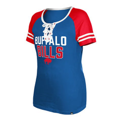 Women's Throwback Raglan Lace-Up T-Shirt - Buffalo Bills
